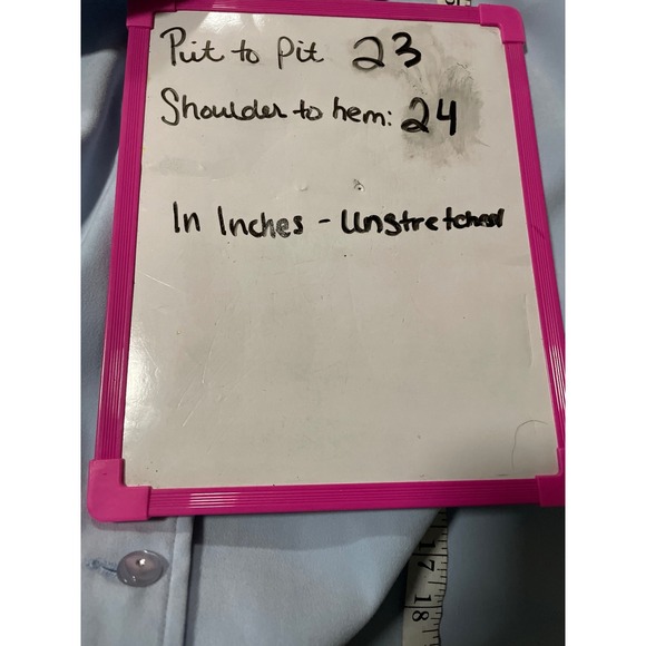 Allison Daley Petite Women's Blue Beaded Collar‎ & Cuff Long Sleeve Shirt 12 P - Picture 7 of 7